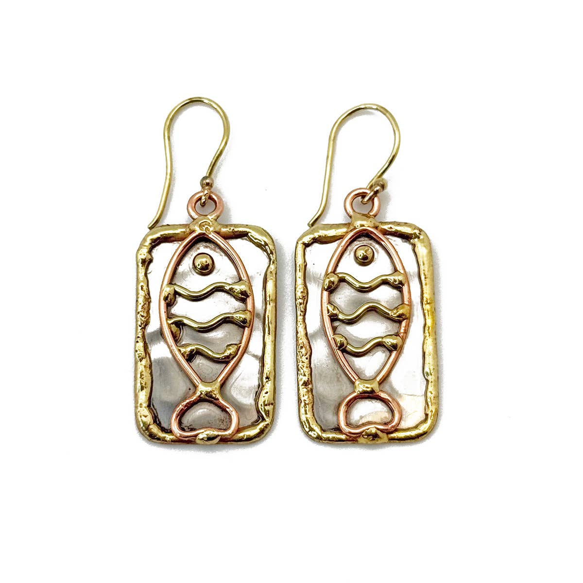 Handcrafted Mixed Metal Flower Earrings