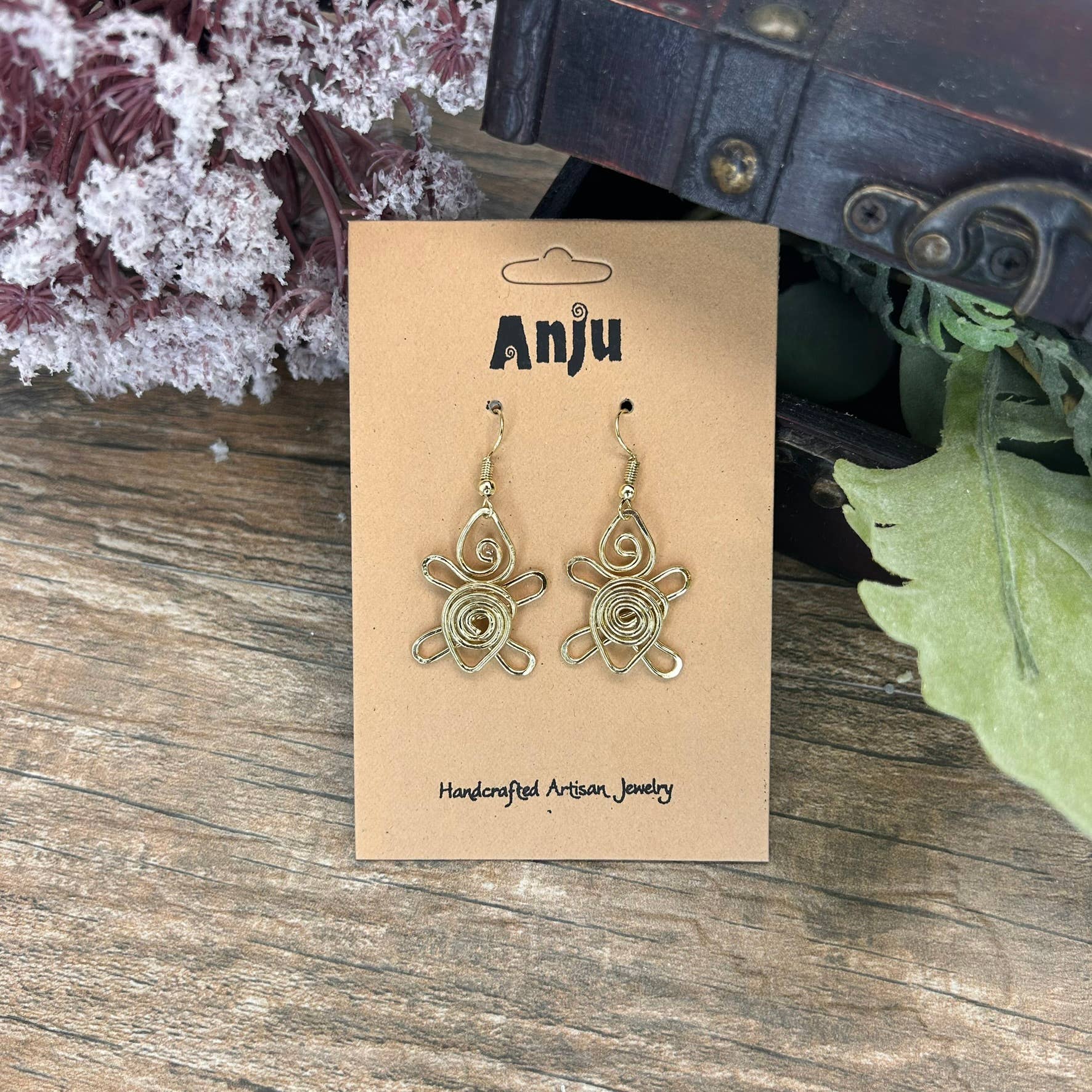 Gold Plated Earrings - Smaller Size Turtle