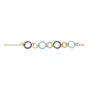 Sachi Raffia Rings Bracelet - Purple Large and Small Rings
