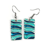 Pewter Earrings with Color Enamel - Teal/Aqua