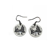 Pewter Earrings - Deer in Woods