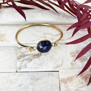 Gold Plated Bracelet with Semi-Precious Stone - Sodalite
