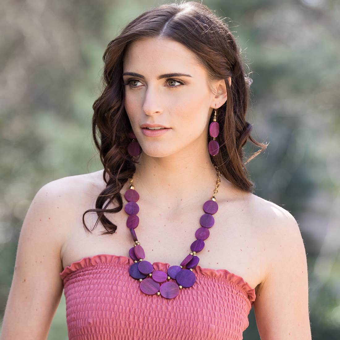 Omala Primrose and Plum Collection - Discs Bib Necklace