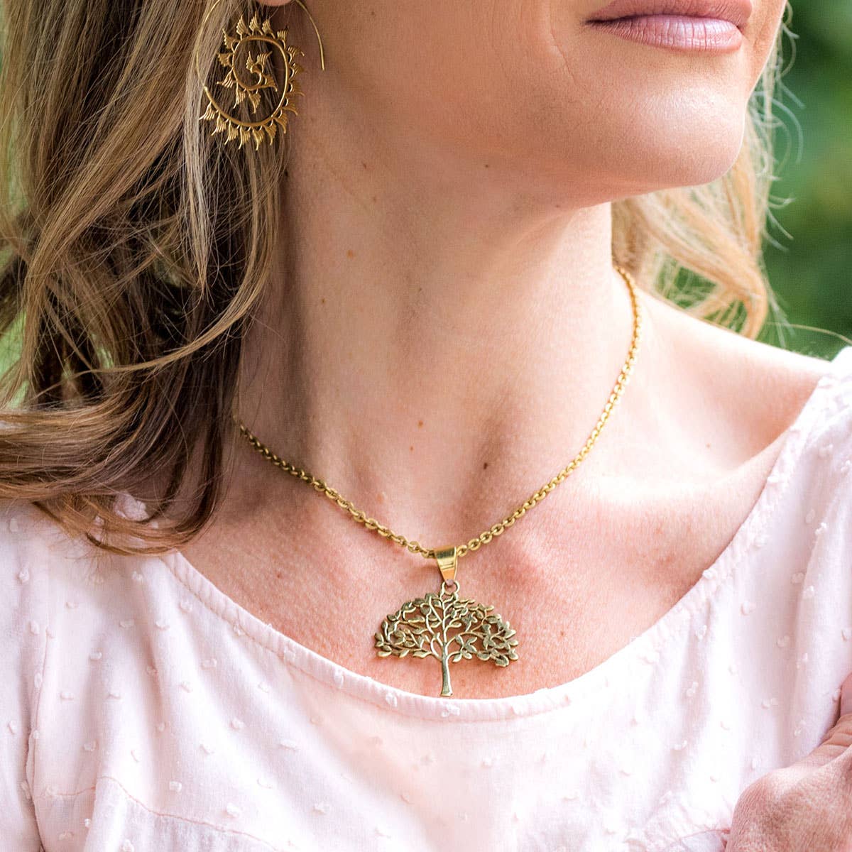 Tanvi Collection Necklace - Gold Tree With Leafy Branches