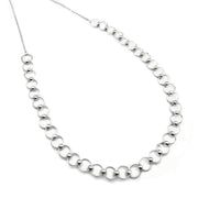 Silver Plated Necklace - Connected Smooth Rings