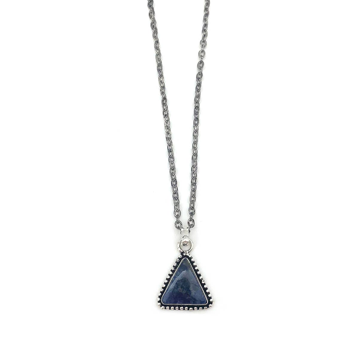 Handcrafted Semiprecious Large Stone Necklace - Sodalite