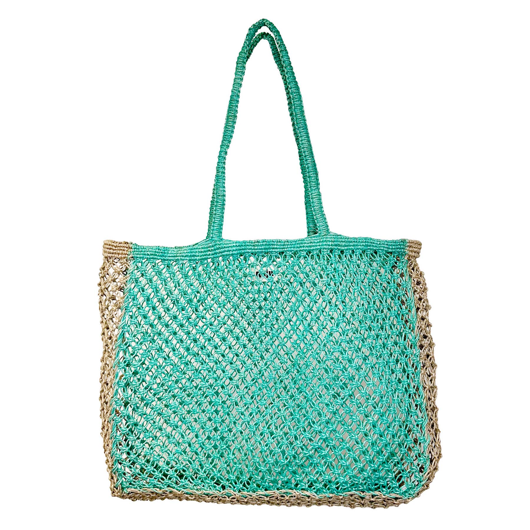Kai Solid Color handcrafted Beach Bags made with jute - Green