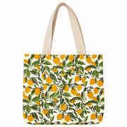 Handcrafted Block-Printed Canvas Pocket Tote Lemon Groves