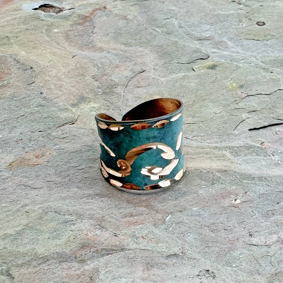 Patina Spiral of Spruce Ring