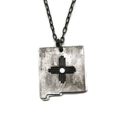 Home State Jewelry - Pewter Necklace - New Mexico & Zia Sun