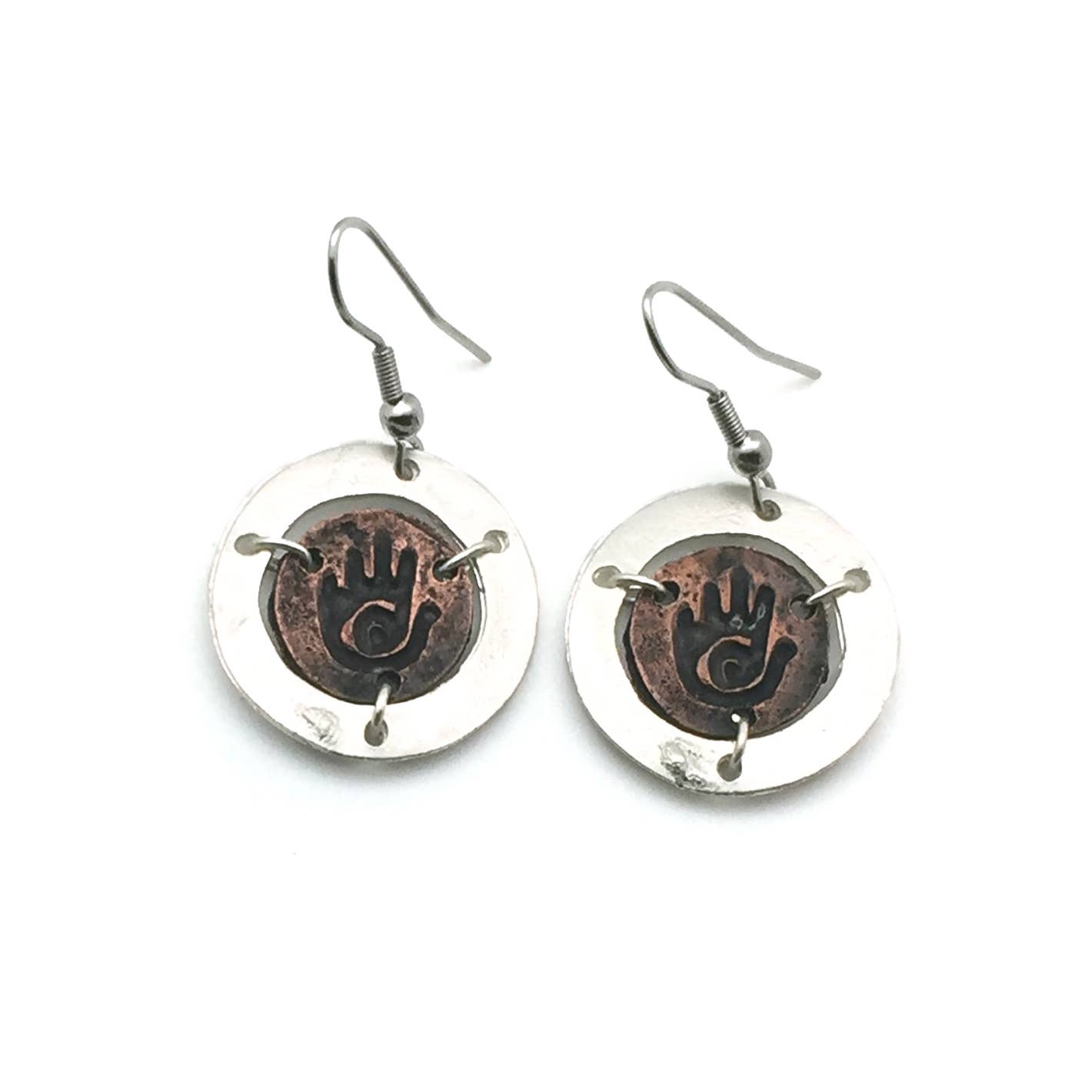 Pewter Earrings - Spiral in Hand