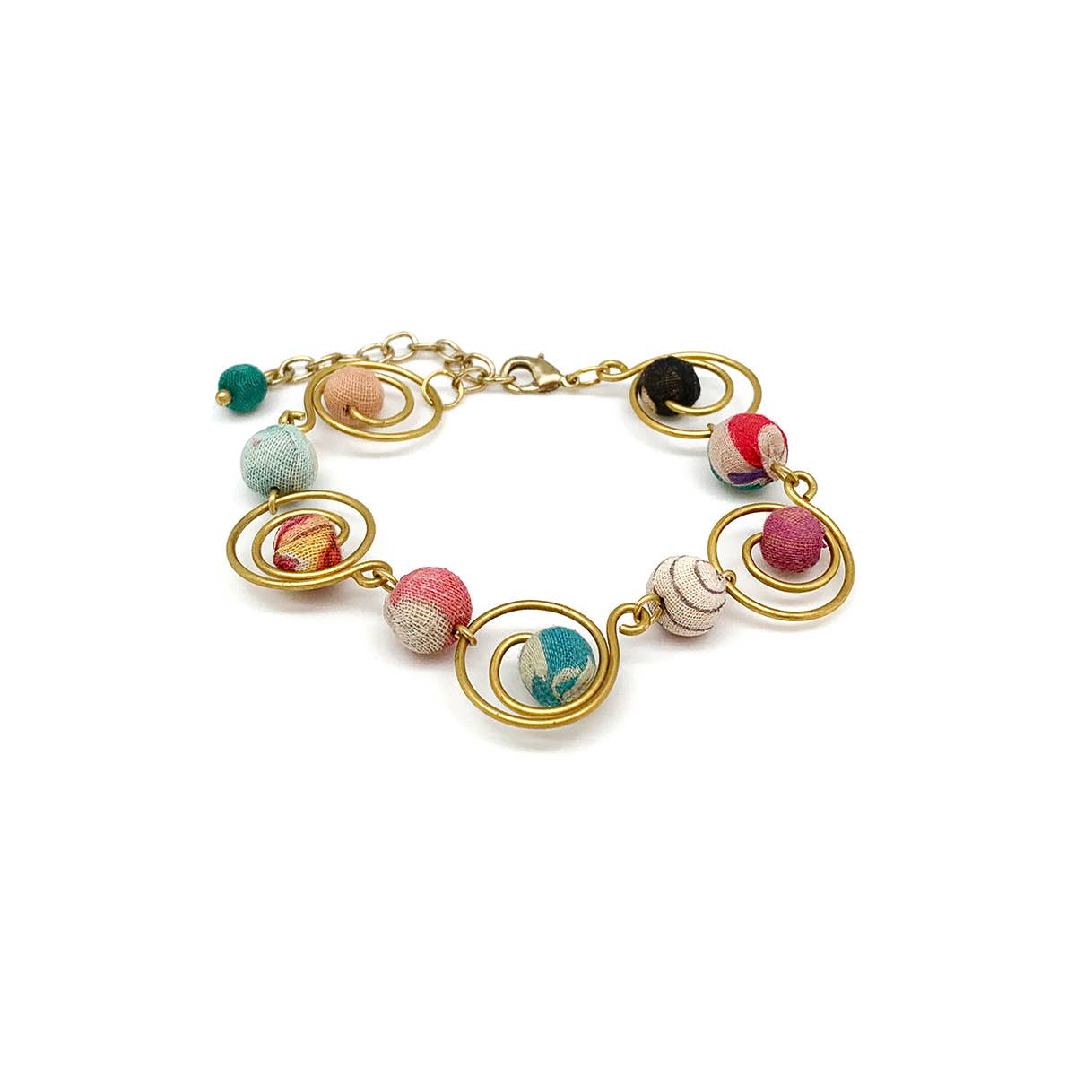 Aasha Open and Curly Wire Framed Station Bracelet
