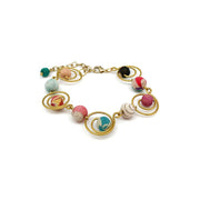 Aasha Open and Curly Wire Framed Station Bracelet