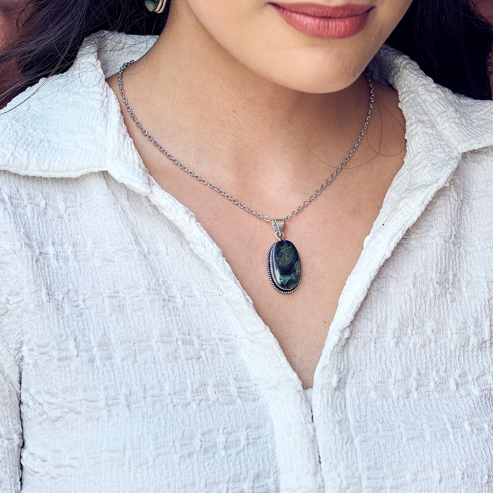 Handcrafted Semiprecious Stone Necklace - Kambaba Jasper