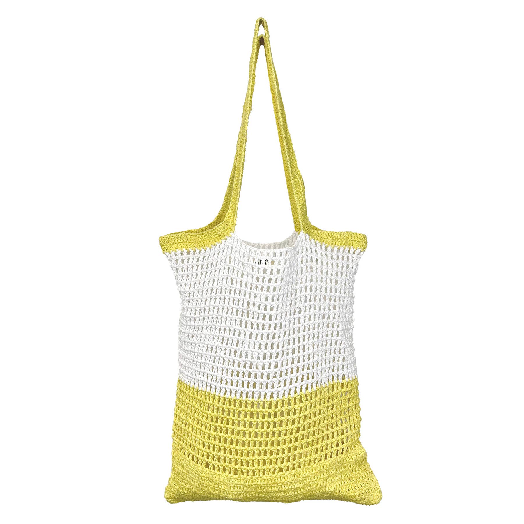 Ella Woven Cotton Market Tote Bags - Yellow