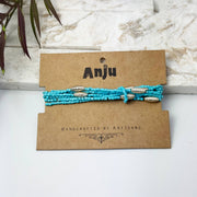 Seed Bead Stretch Bracelet - Sky Blue