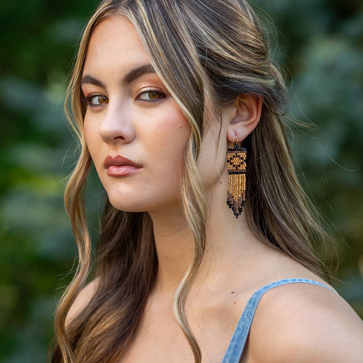 Seed Bead Tribal Fringe Earrings - Multiple Color Styles