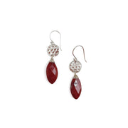 Akriti Silver and Large Faceted Mookite Earrings