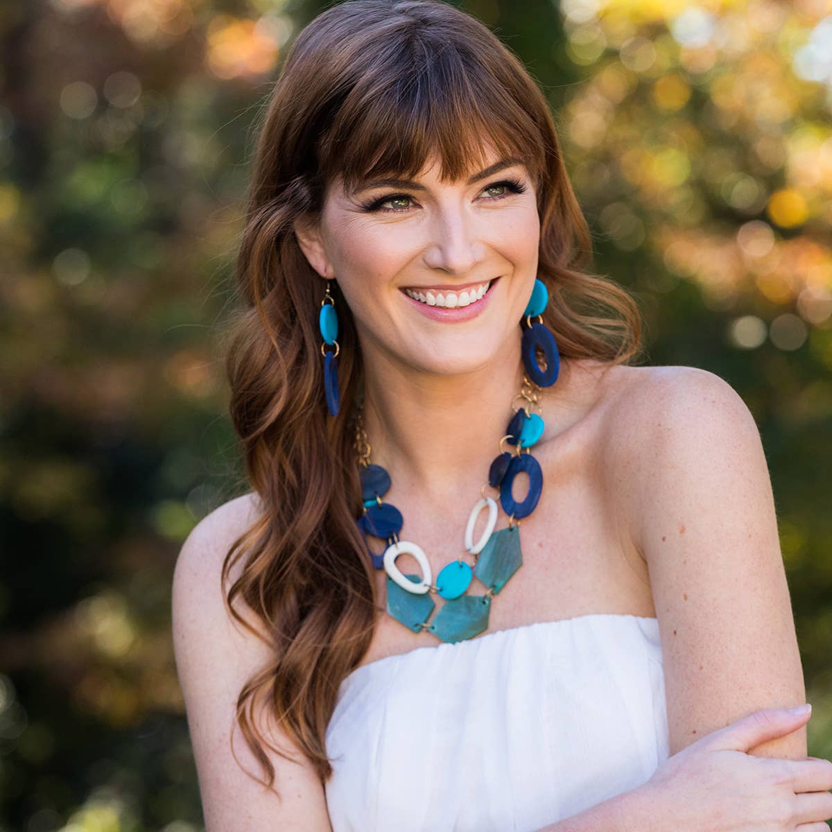 Omala Azure Coast Collection - Geometric Bib Necklace