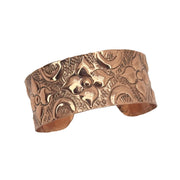 Handcrafted Copper Floral Cuff Bracelet