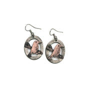 Pewter Earrings - Bird on Branch