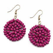 Sachi Chromatic Hues Circle Earrings  - Fuschia
