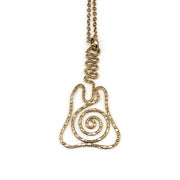 Gold Plated Pendant Necklace - Guitar