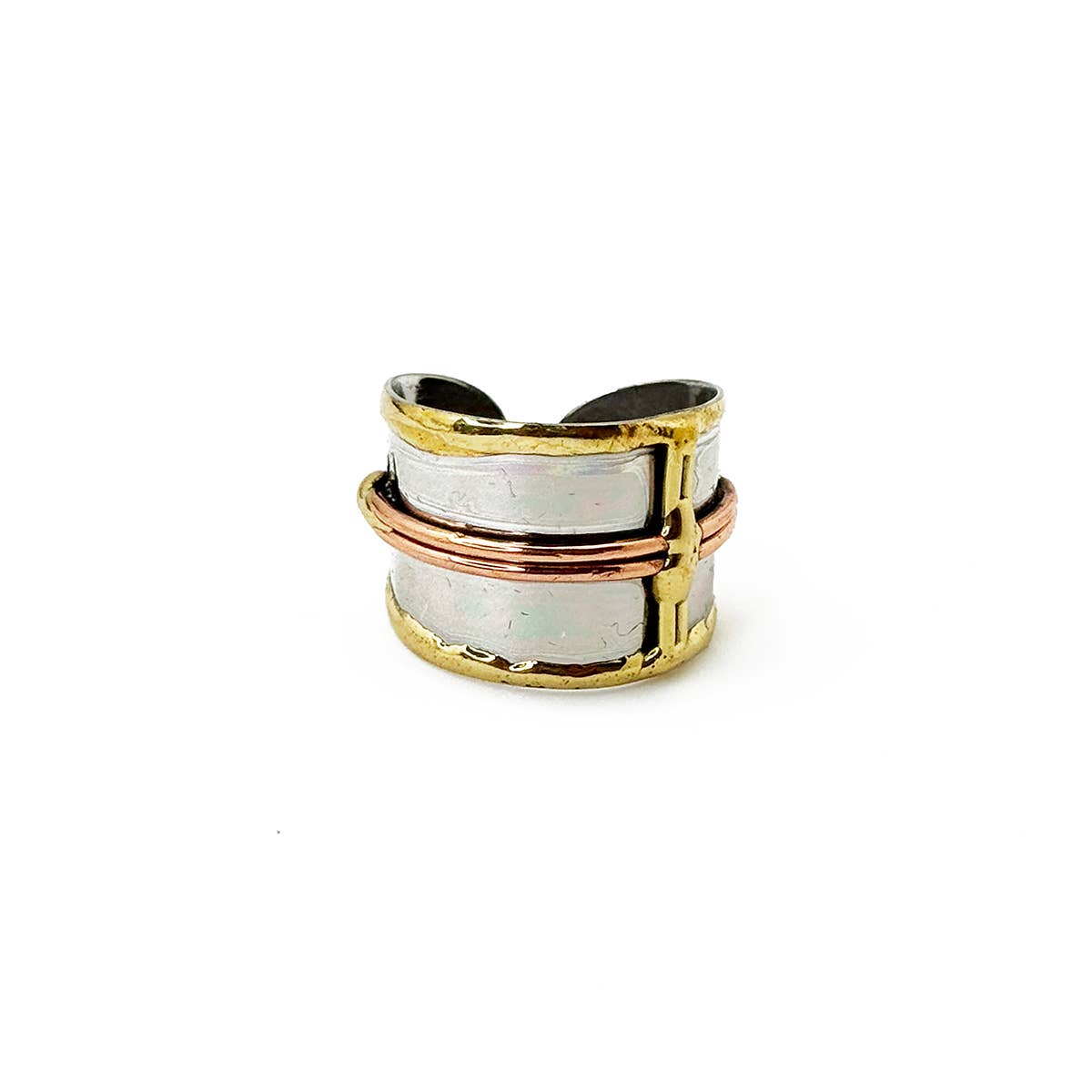 Handcrafted Mixed Metal Bands Ring