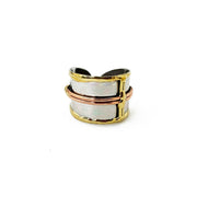 Handcrafted Mixed Metal Bands Ring