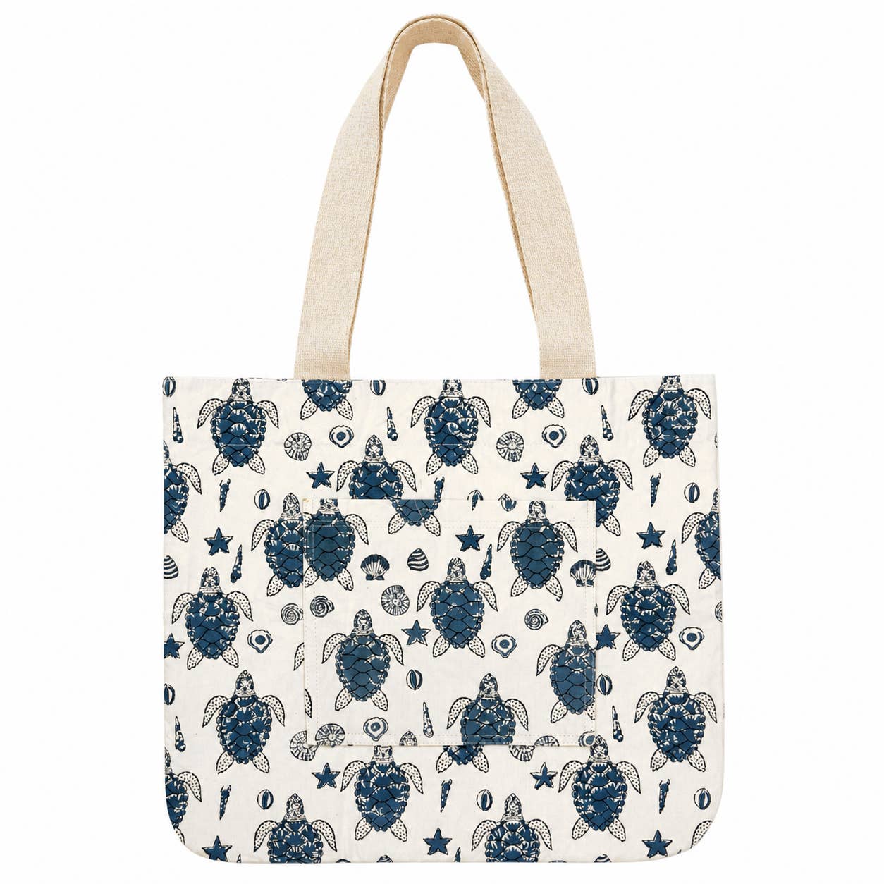 Handcrafted Canvas Bag with Block-Printed Sea Turtles (Copy)