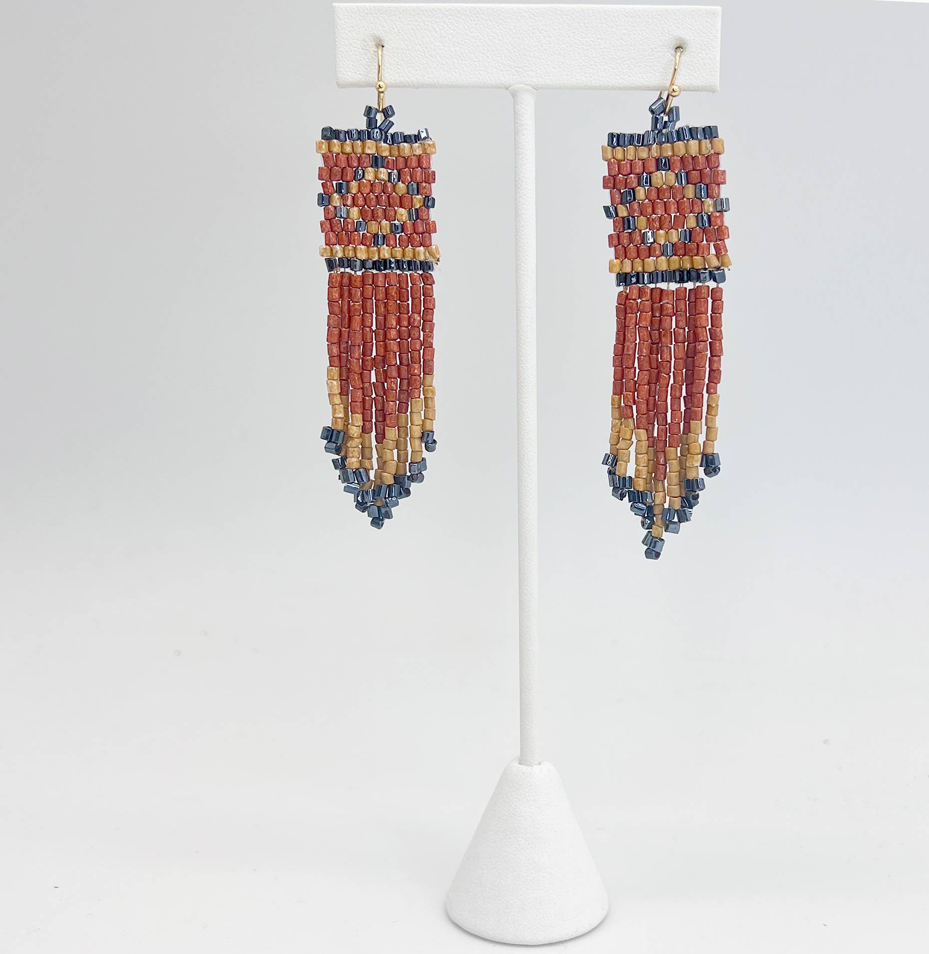 Seed Bead Tribal Fringe Earrings - Multiple Color Styles