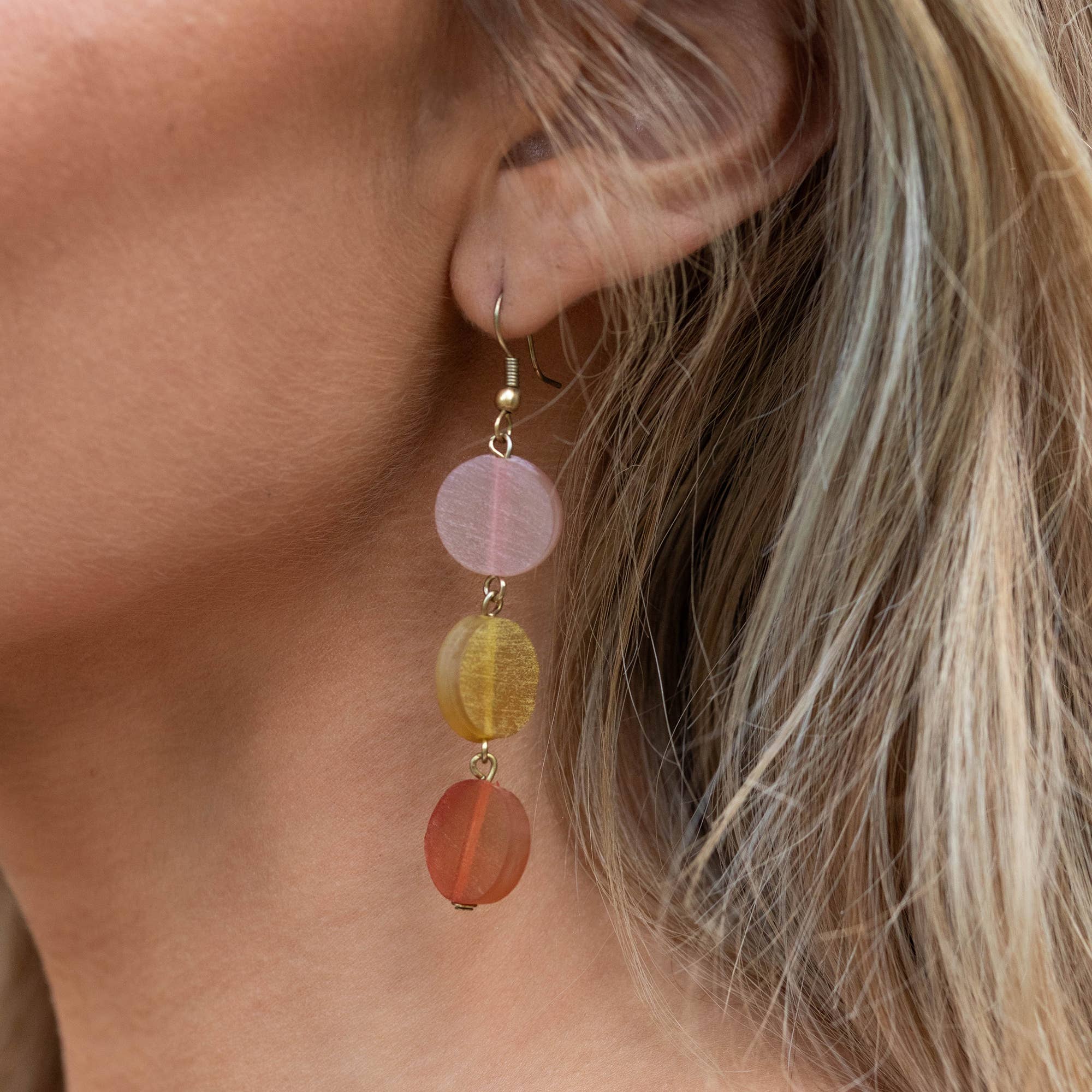 Omala Citrus Sunshine Collection Earrings - Small Circles