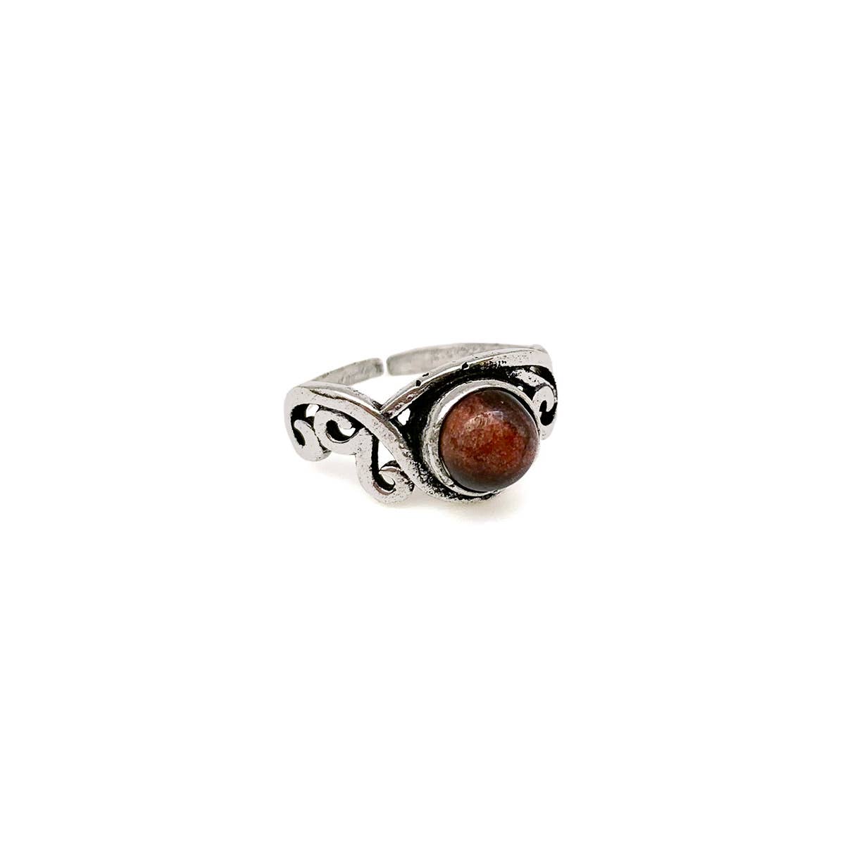 Tanvi Collection Ring - Silver with Tigerseye