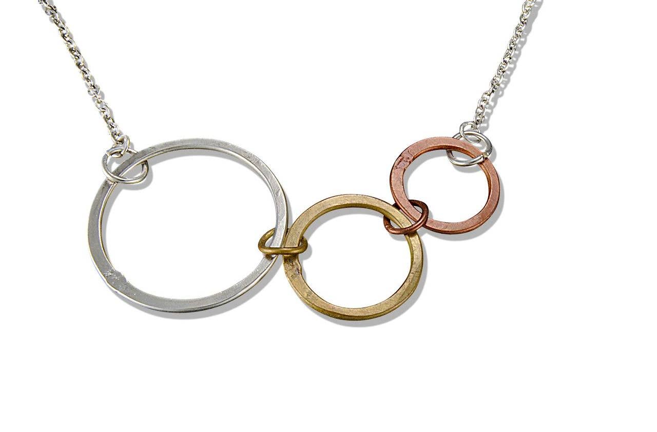 Banjara Connected Hammered Rings Necklace
