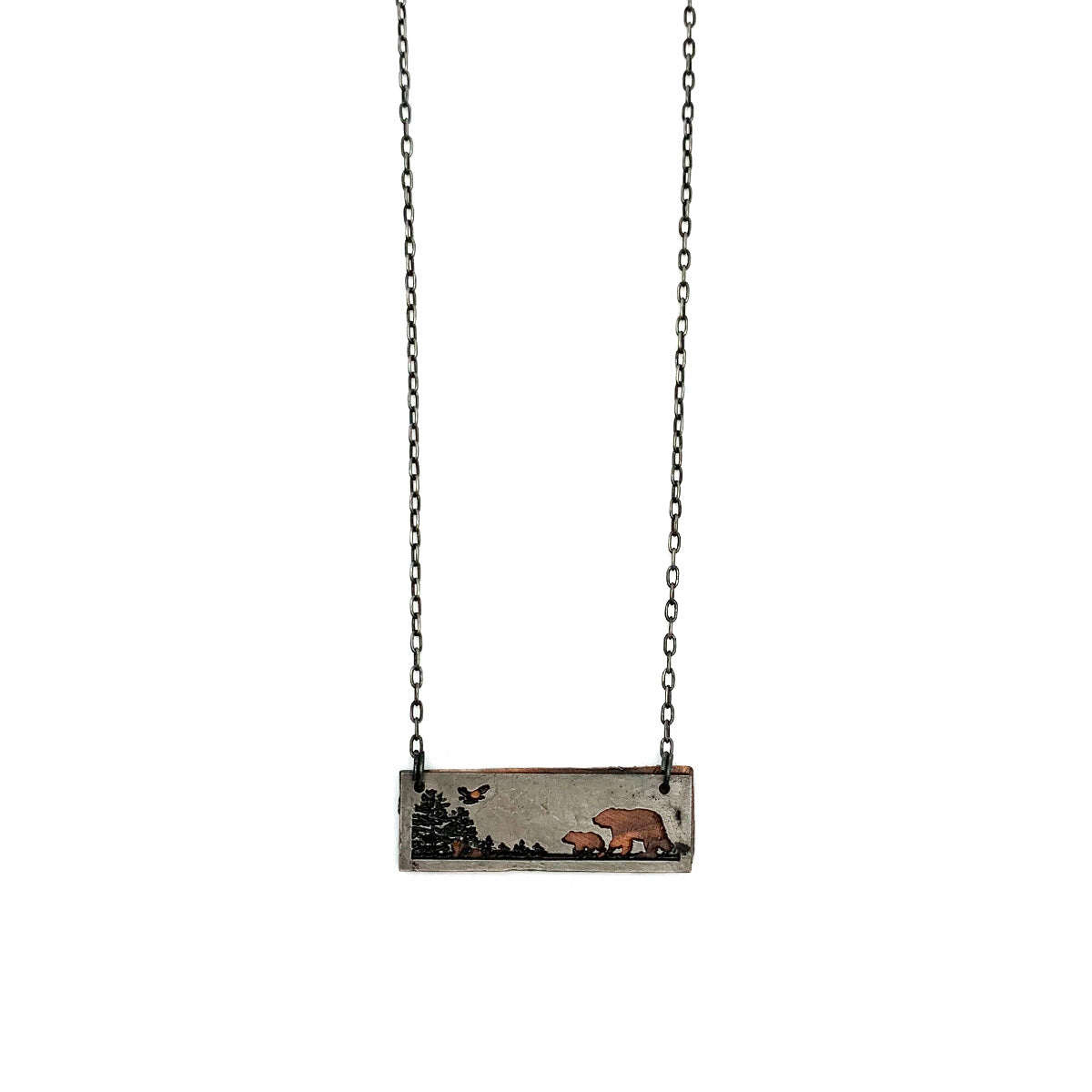 pewter-necklace-mama-bear-and-bear-cub-in-rectangle product photo