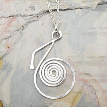 Silver Plated Pendant Necklace - Music Note