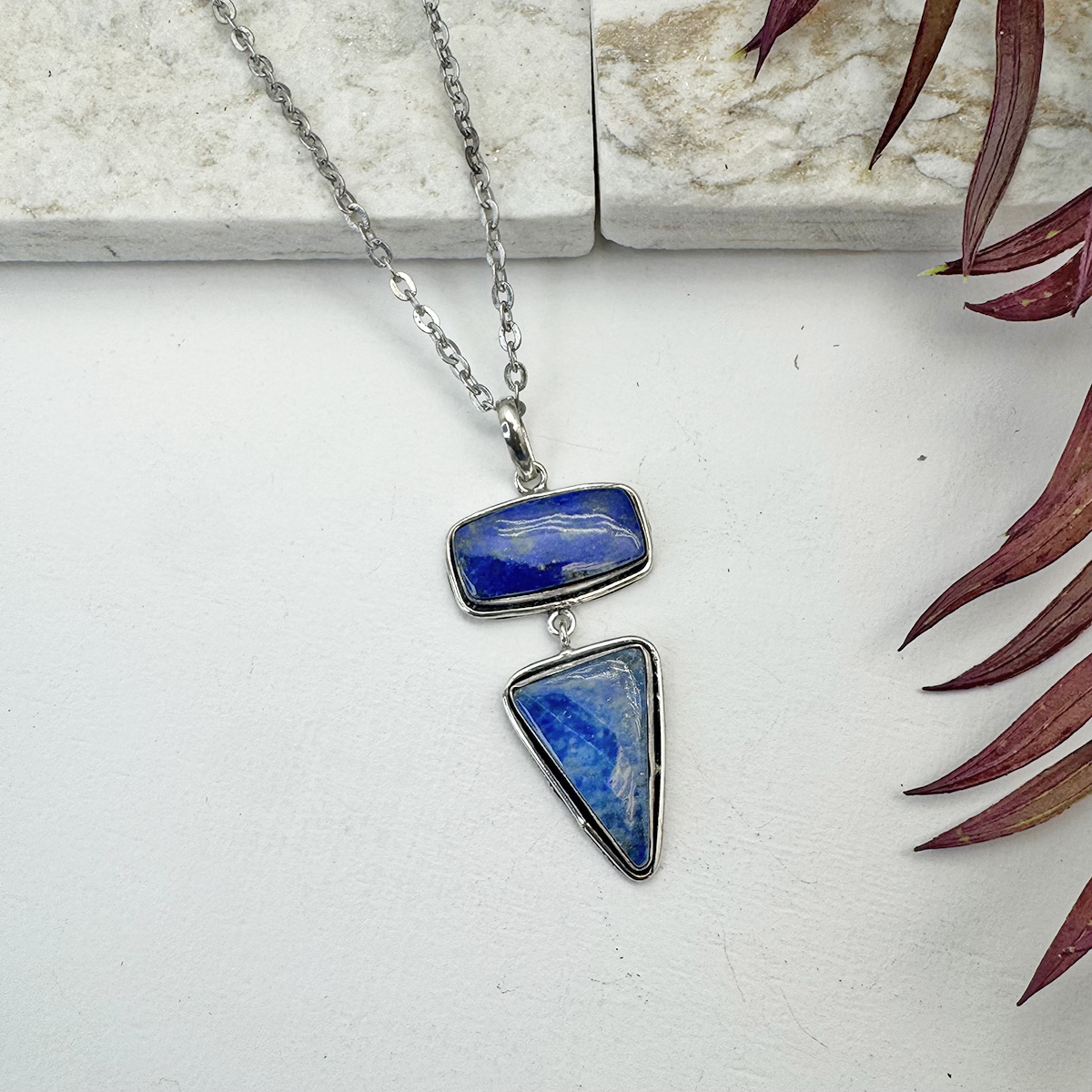 Kashi Semiprecious Stone Pendant Necklace - Lapis