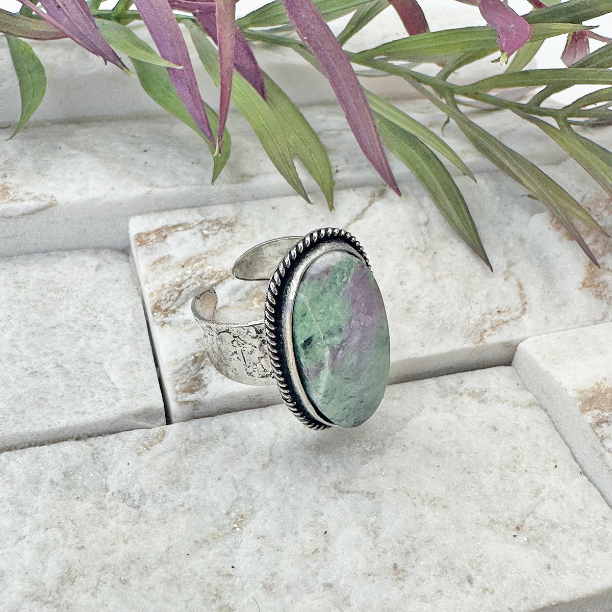 Kashi Semiprecious Stone Ring - Ruby Zoisite
