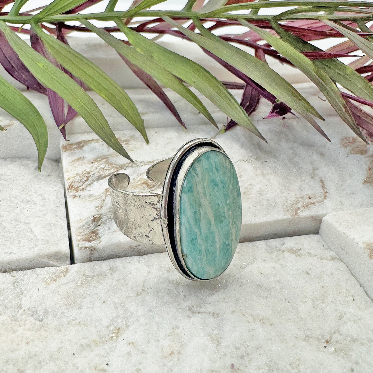 Kashi Semiprecious Stone Ring - Amazonite
