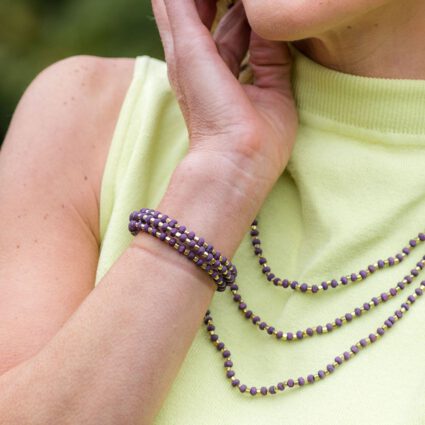 Sachi Mulberry Mix Bracelet - Small Coil Purple