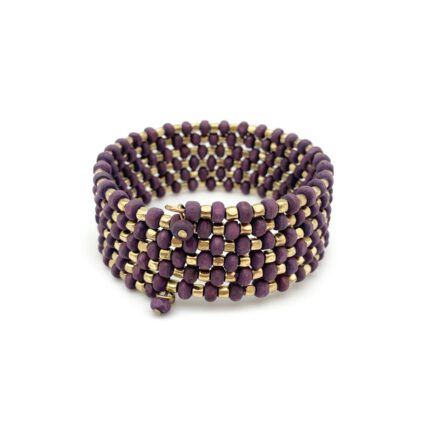 Sachi Mulberry Mix Bracelet - Large Coil Purple