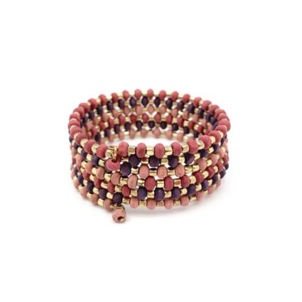 Sachi Mulberry Mix Bracelet - Large Coil Mixed