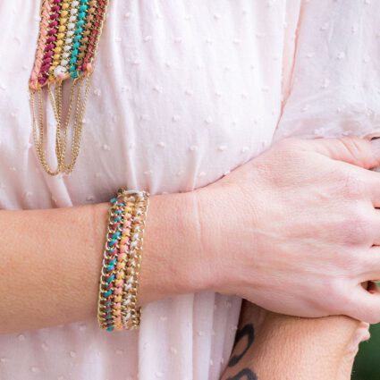 Sachi Warp & Weft Collection Bracelet - Woven Chain Bracelet