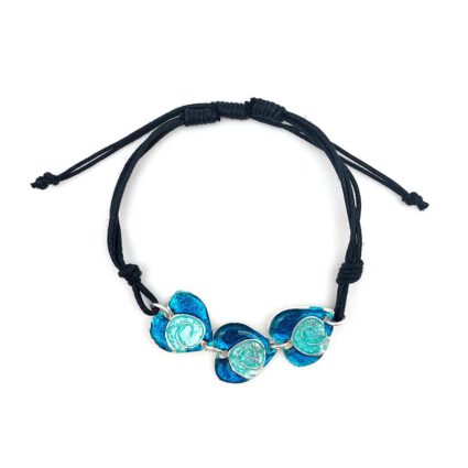Pewter Bracelet with Color Enamel - Teal > Aqua Heart