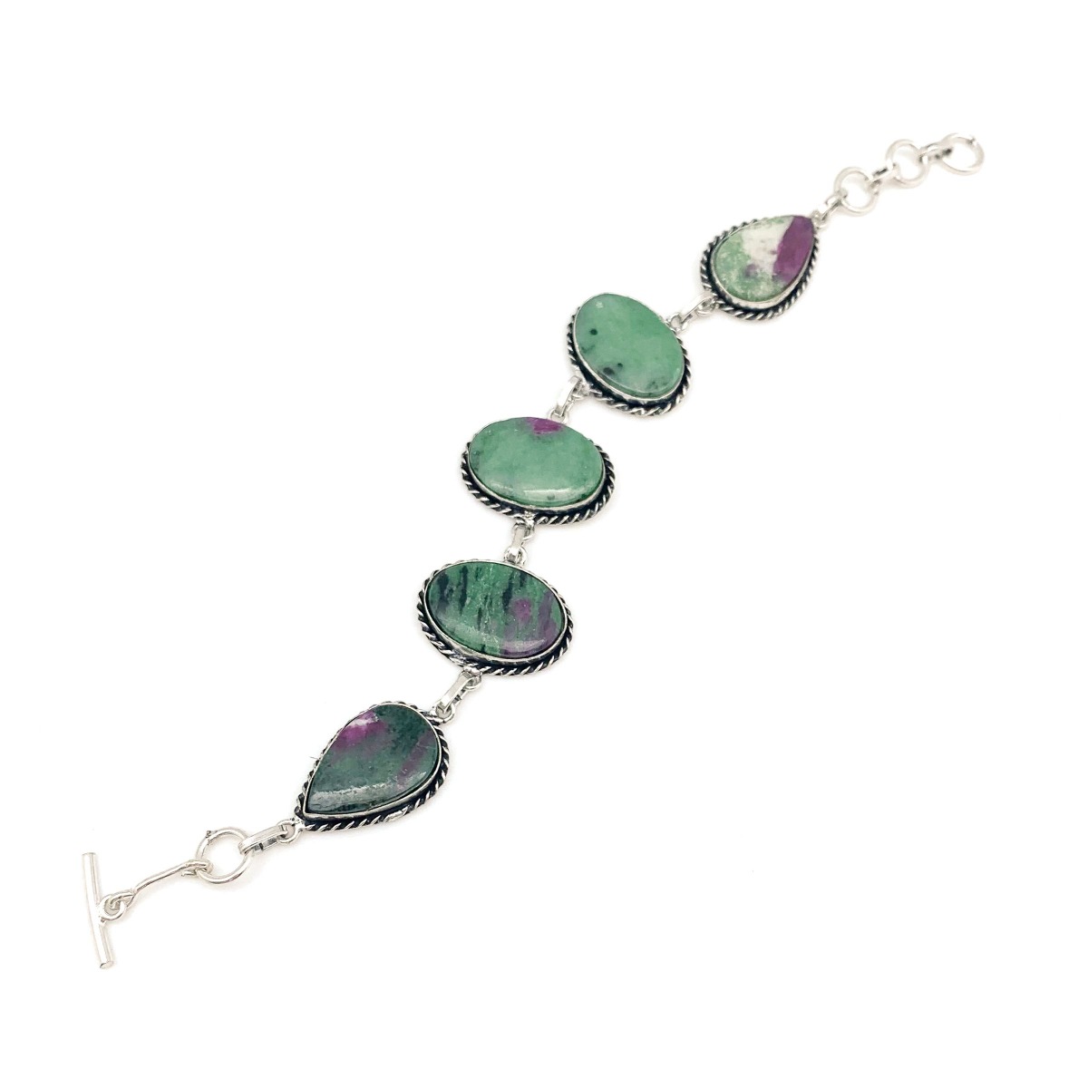 Kashi Semiprecious Stone Link Bracelet - Ruby Zoisite