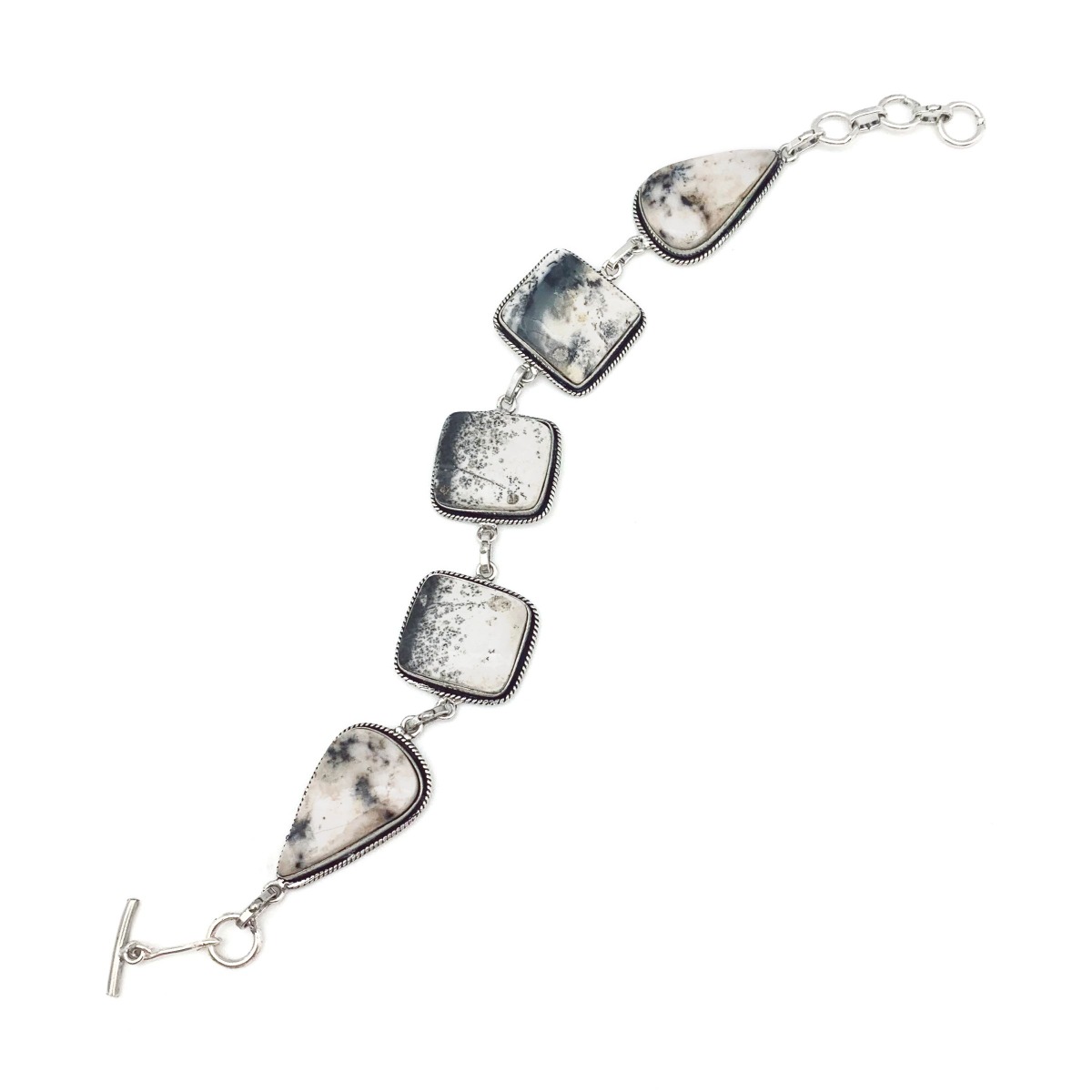 Kashi Semiprecious Stone Link Bracelet - Dendritic Opal