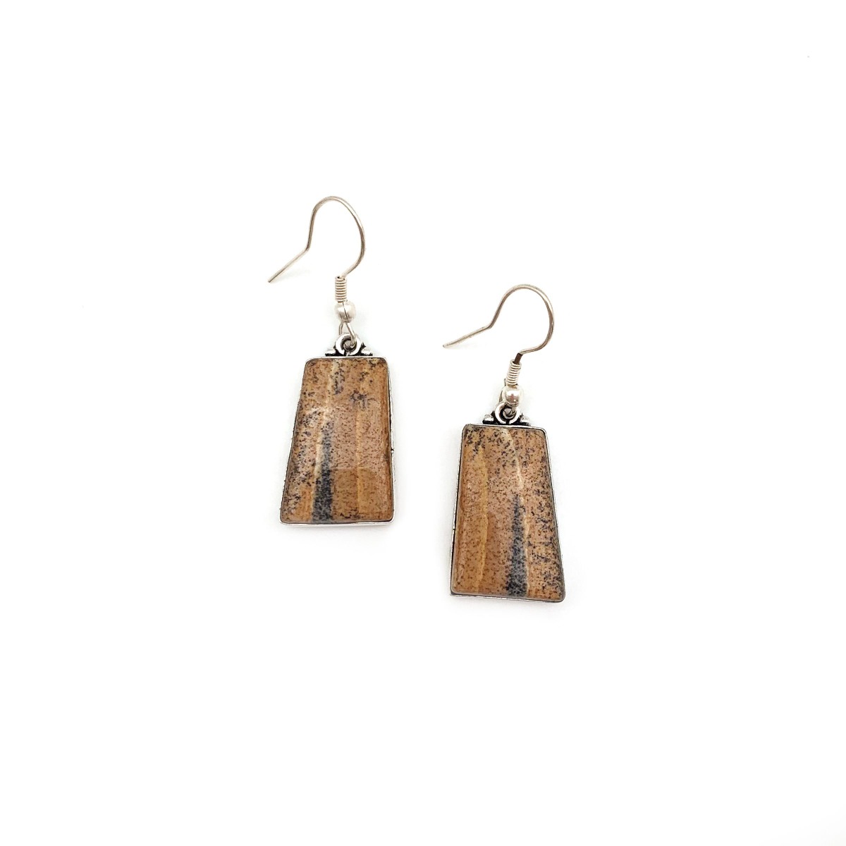 Kashi Semiprecious Stone Earrings - Picture Jasper