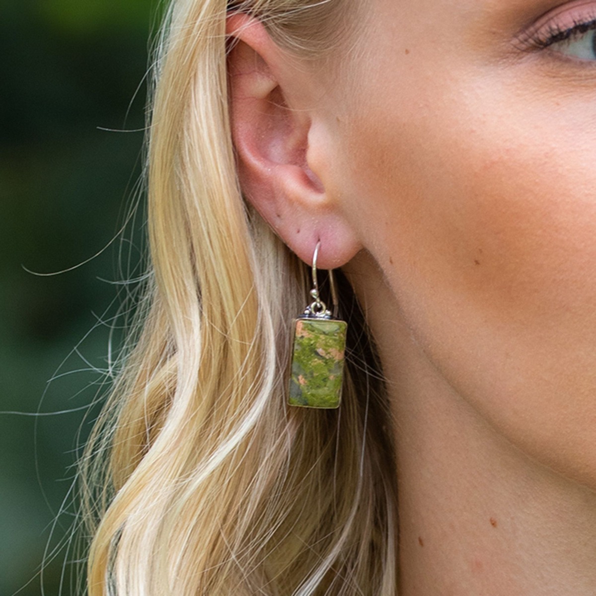 Kashi Semiprecious Stone Earrings - Unakite