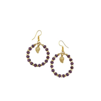 Sachi Mulberry Mix Collection Earrings - Purple Ring