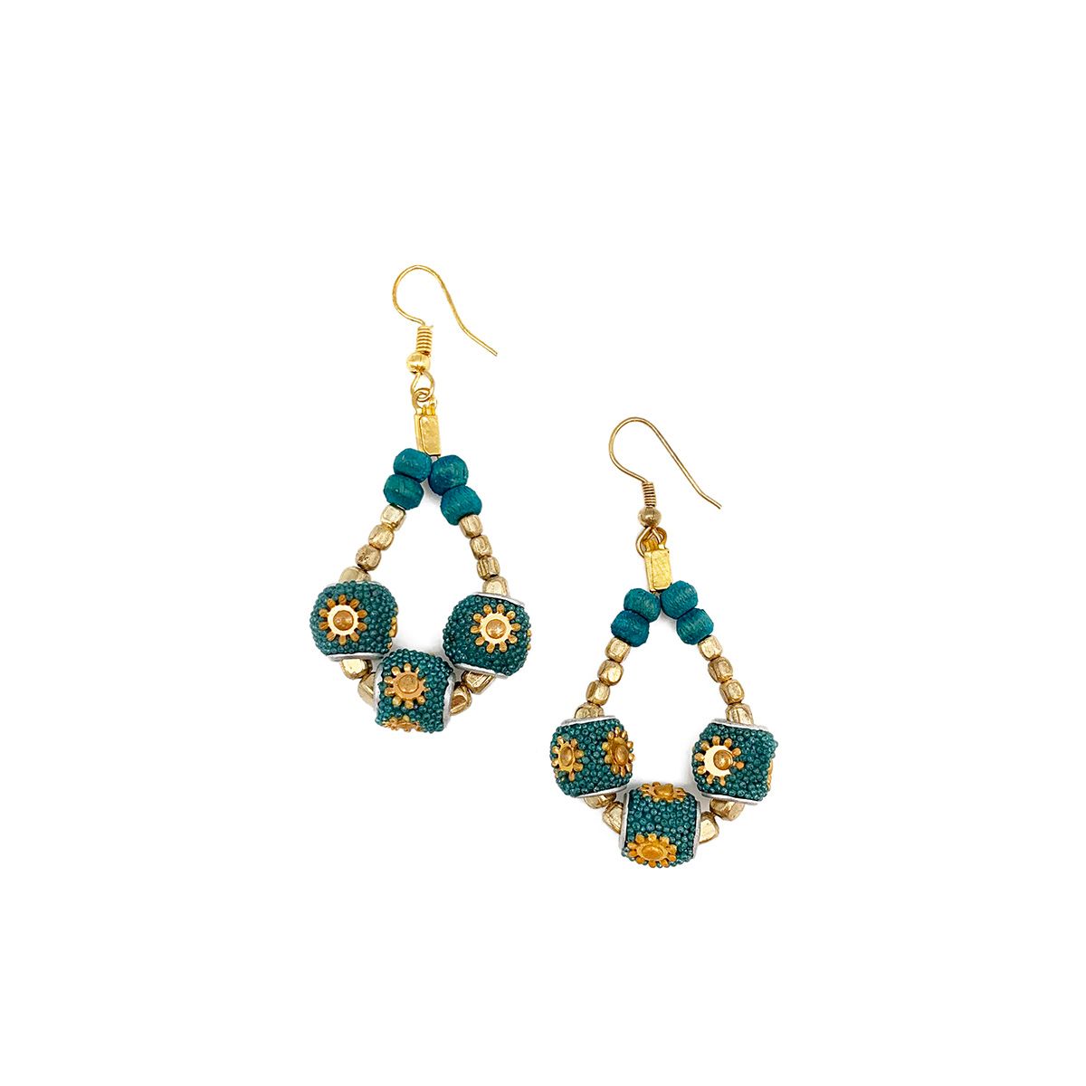 Sachi Ocean Sky Collection Earrings - Three Bead Teardrops